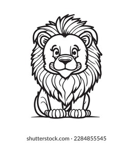 Difusión adorable colorido de dibujos animados de leones