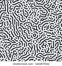 Diffusion reaction vector seamless pattern. oOrganic shapes, lines pattern. Abstract Background illustration