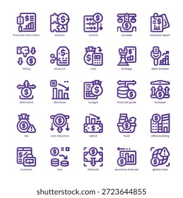 Diflation Icon pack for your website, mobile, presentation, and logo design. Diflation Icon line basic color design. Vector graphics illustration and editable stroke.