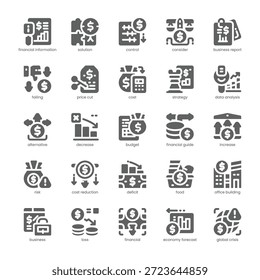Diflation Icon pack for your website, mobile, presentation, and logo design. Diflation Icon solid design. Vector graphics illustration and editable stroke.