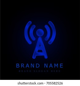 Difussion blue chromium metallic logo