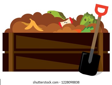 Icono de compilación de compost en una ilustración vectorial de fondo blanco