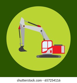 Dig construction car icon in trendy flat style isolated on grey background. Construction symbol for your design, logo, UI. Vector illustration, EPS10.
