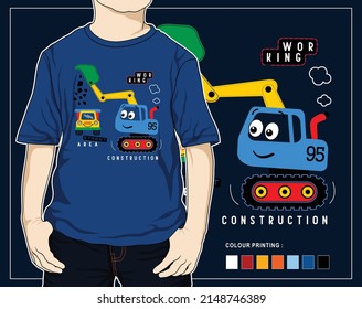 dig it construction, vector heavy tool graphic t shirt illustration design