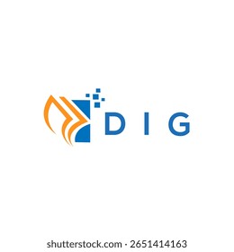 DIG crédito reparação contabilidade design logotipo em fundo branco. DIG iniciais criativas Crescimento gráfico letra logotipo conceito. Projeto do logotipo de financiamento empresarial da DIG.
