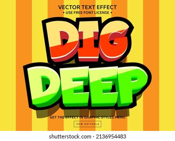 Dig deep 3D editable text effect template