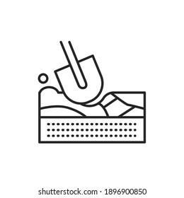Dig ground color line icon. Pictogram for web page, mobile app, promo. Editable stroke.
