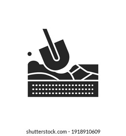 Dig ground color line icon. Pictogram for web page, mobile app, promo. Editable stroke.