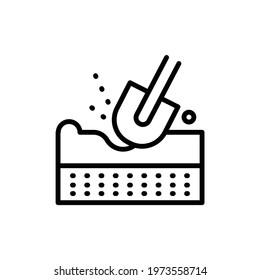 Dig ground line icon. Isolated vector element.