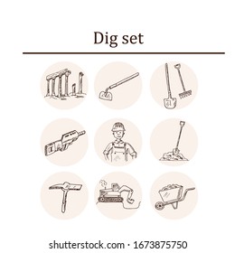 Dibuja un conjunto de doodle dibujado a mano. Ilustración vectorial. Elementos aislados sobre fondo blanco. Colección de símbolos.