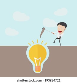 Dig the idea concept  