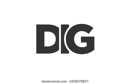 DIG logo design template with strong and modern bold text. Initial based vector logotype featuring simple and minimal typography. Trendy company identity ideal for businesses brand presence.