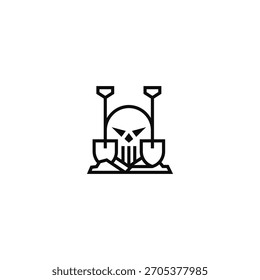 Cave um design de logotipo de crânio.