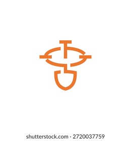 Dig alvo mineração logotipo moderno 
