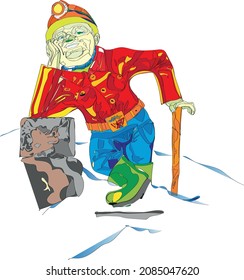 Diger statue in Kirovsk Dwarf Mountain Cartoon