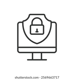 Digest access authentication icon in line design. Digest, access, authentication, security, encryption, authorization on white background vector. Digest access authentication editable stroke icon