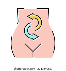 verdauliche Farbe Symbol Vektorgrafik. Verdauungszeichen. einzelne Symbolillustration