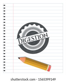 Digestion draw with pencil effect. Vector Illustration. Detailed.