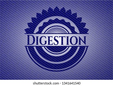Digestion emblem with denim texture