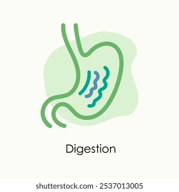 Diseño de iconos de digestión. Ilustración vectorial
