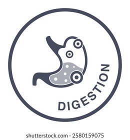 Digestion Icon, Gut Health, Digestive System Symbol