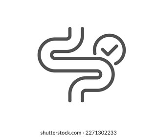 Digestion line icon. Healthy intestine bowel sign. Intestines colonoscopy symbol. Quality design element. Linear style digestion icon. Editable stroke. Vector