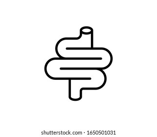 Icono de línea de digestión. Símbolo vectorial en estilo plano y moderno sobre fondo blanco. Canto de digestión para el diseño.