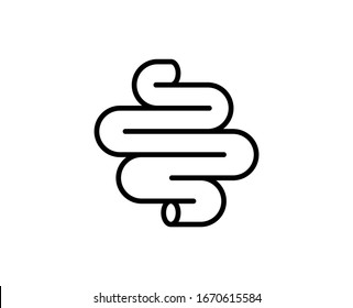 Digestion Line Icon. Vector Symbol In Trendy Flat Style On White Background. Digestion Sing For Design.