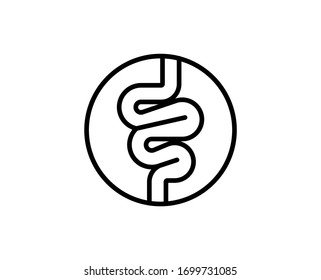 Digestion line icon. Vector symbol in trendy flat style on white background. Digestion sing for design.