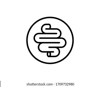 Icono de línea de digestión. Símbolo vectorial en estilo plano y moderno sobre fondo blanco. Canto de digestión para el diseño.