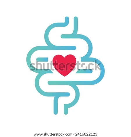 Digestion line icon. Vector symbol in trendy flat style on white background. Digestion sing for design.
