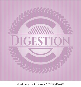 Digestion pink emblem. Retro