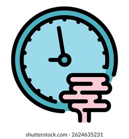 Digestion time icon. Outline digestion time vector icon color flat isolated