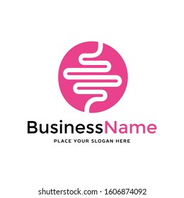 Digestion vector logo template. This design use human organ and linear type symbol.