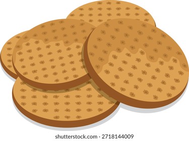 biscoitos digestivos, desenho de vetor digestivo de aveia.