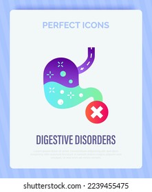 Digestive disorder flat gradient icon. Gastrointestinal disease. Vector illustration.