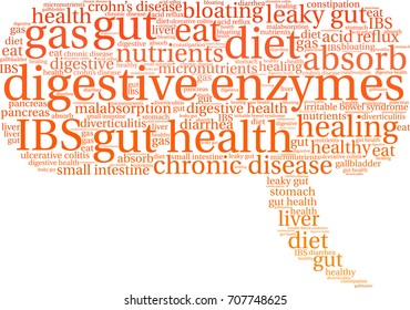 Digestive Enzymes word cloud on a white background. 