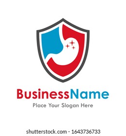 Digestive and gastric shield logo vector template. Suitable for business, healthy and web