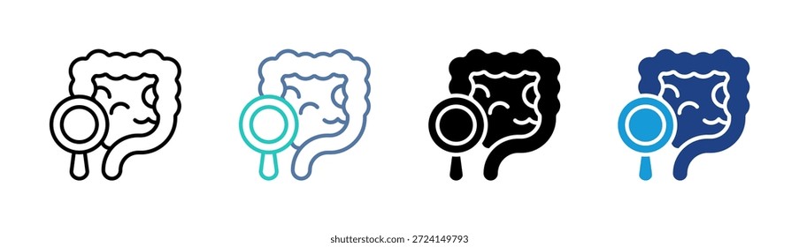 Digestive Health icon set multiple style collection