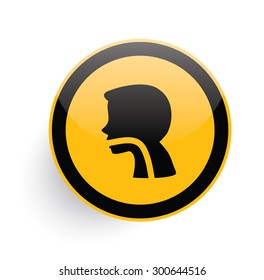 Digestive icon design on yellow button background,clean vector