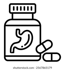 Digestive Supplements Icon Element For Design