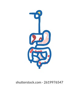 digestive system doodle icon sketch vector. digestive system sign. isolated symbol illustration