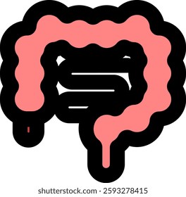 digestive system fill color style icon