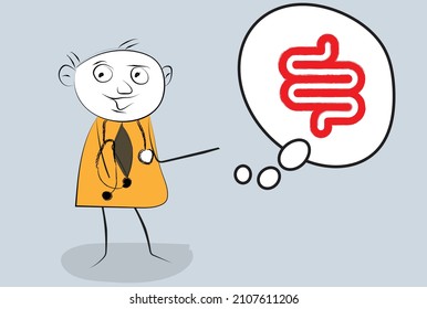 Digestive System icon with cartoon design