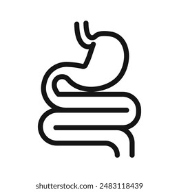 Digestive system icon mark in filled style