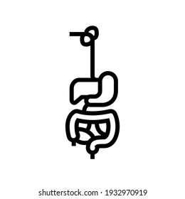 digestive system line icon vector. digestive system sign. isolated contour symbol black illustration