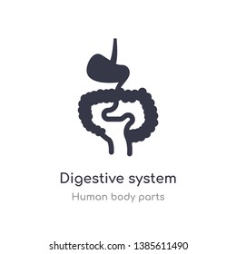 digestive system outline icon. isolated line vector illustration from human body parts collection. editable thin stroke digestive system icon on white background