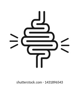 Digestive system part. Intestines flat vector illustration. Medical information image.