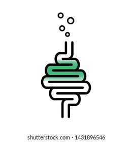 Digestive system part. Intestines flat vector illustration. Medical information image.