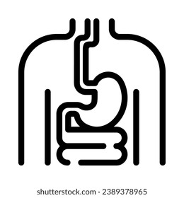 Digestive system stomach, gastrointestinal Icon Outline	